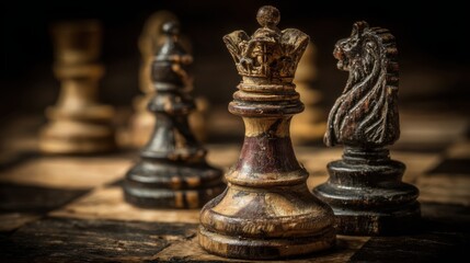 A chess game in progress on a classic board with strategically placed pieces highlighting critical thinking and strategy