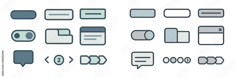 Poster modern ui elements collection for digital design