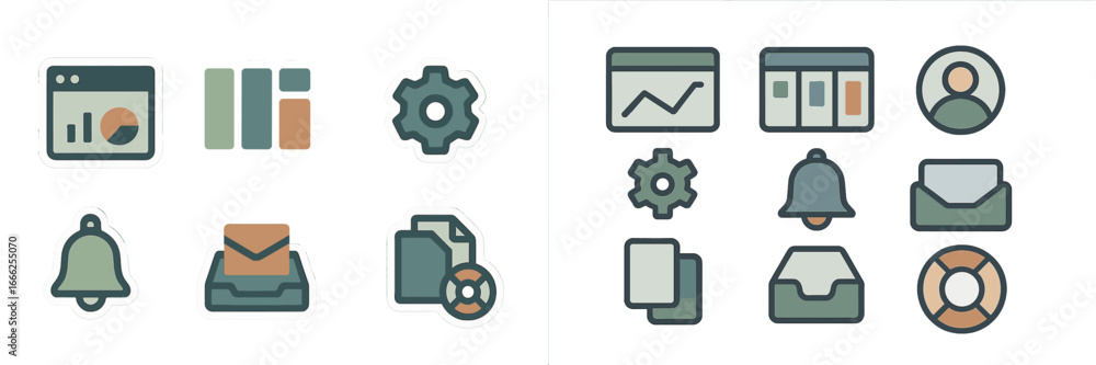 Poster modern ui icons for web and app development, minimalist flat design
