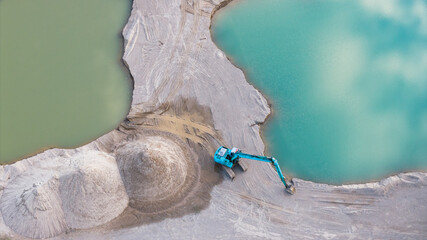Sand quarry with small lakes