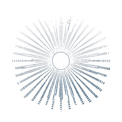 Obraz premium Abstract Dot Matrix Circle Burst on Black Background Design Element