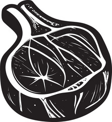 Steak Meat Icon Silhouette | Black Vector Illustration for Cooking Art