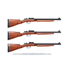 Three Antique Rifles on a Black Background, Weapon Collection