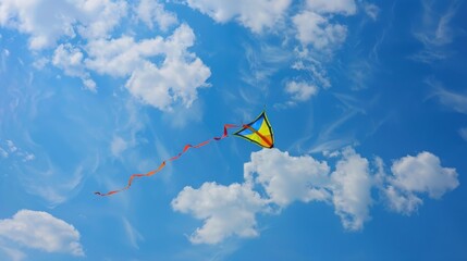 Blue Kites Flying High: Fun Leisure Activity on Sunny Summer Skies