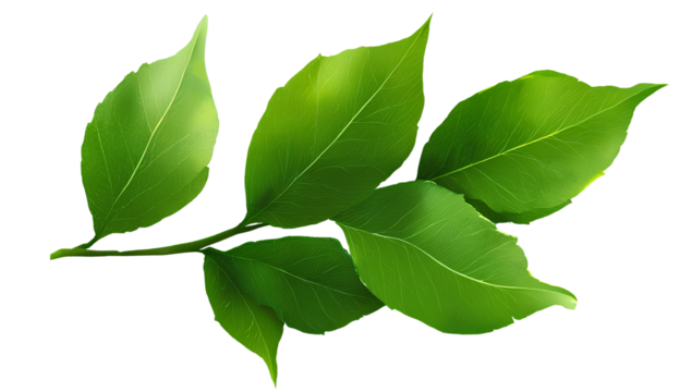 green leaf png on transparent background, png file for photoshop design element. isolated png cutout of green leaves