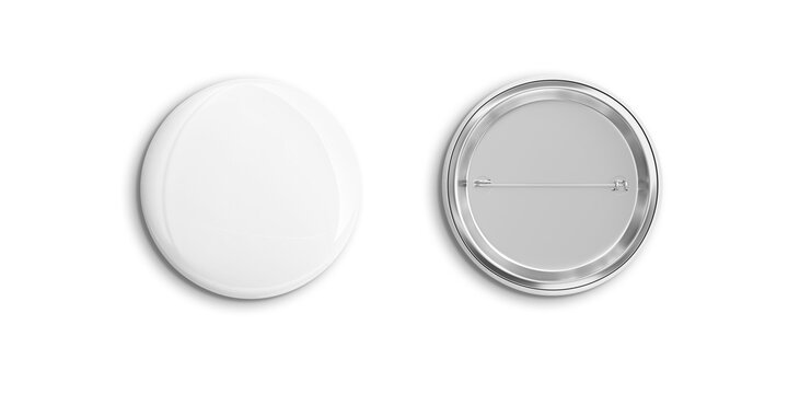 Badges isolated on transparent background. Black button pins with shadows