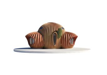 A modern and unique house design isolated on transparent background, showcasing contemporary architecture and innovative residential building style