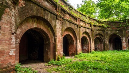 Obraz premium Old brick arches, overgrown