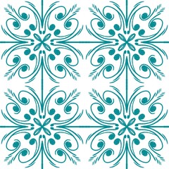 Seamless Floral Swirl Tile Pattern