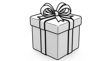 Obraz premium Simple hand drawn illustration of a gift box with a bow