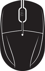 Sleek Wireless Mouse Silhouette | Black Modern Vector Illustration