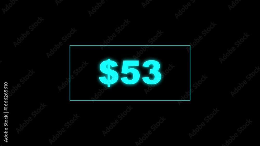 Poster usd currency counting. dollar countdown animation background. increasing counting dollar number 0 to