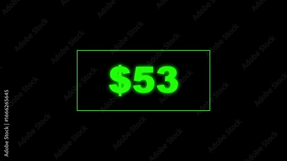 Poster usd currency counting. dollar countdown animation background. increasing counting dollar number 0 to