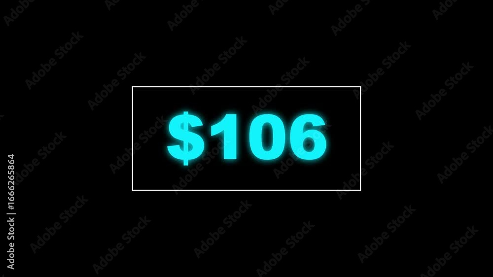 Poster usd currency counting. dollar countdown animation background. increasing counting dollar number 0 to