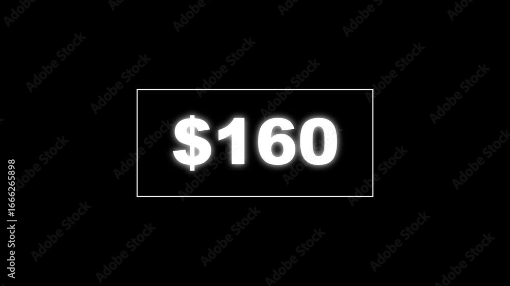 Poster usd currency counting. dollar countdown animation background. increasing counting dollar number 0 to