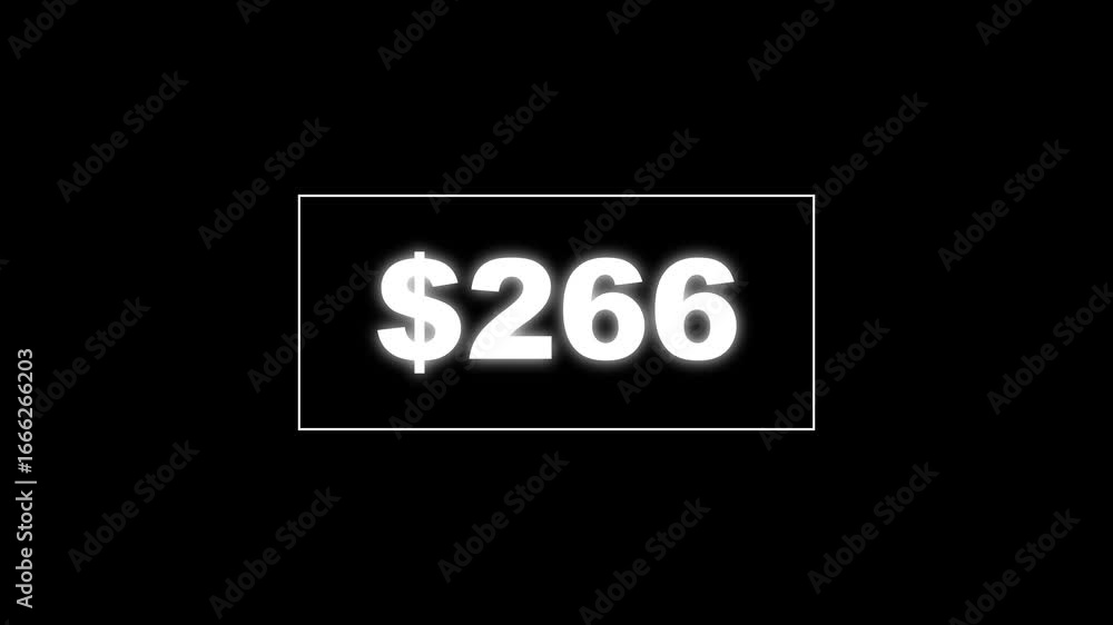 Poster usd currency counting. dollar countdown animation background. increasing counting dollar number 0 to