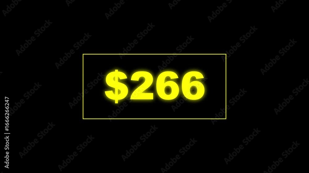 Poster usd currency counting. dollar countdown animation background. increasing counting dollar number 0 to