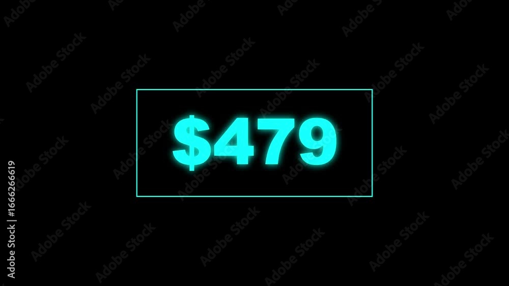Poster usd currency counting. dollar countdown animation background. increasing counting dollar number 0 to