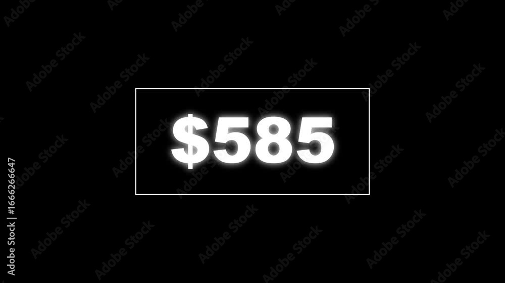 Poster usd currency counting. dollar countdown animation background. increasing counting dollar number 0 to
