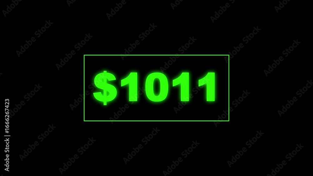 Poster usd currency counting. dollar countdown animation background. increasing counting dollar number 0 to