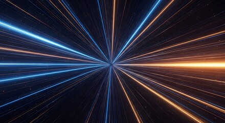 Obraz premium Vibrant Burst of Light: An Abstract Representation of Speed and Movement Through a Cosmic Perspective