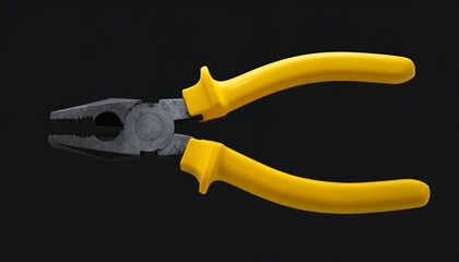 Fototapeta premium Yellow-Handled Pliers on a Dark Textured Background