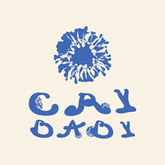 Cry Baby text and illustration banner design for t-shirts, hoodies, caps, streetwear and Y2K fashion clothing prints in retro nostalgic style, trendy graphic design for apparel and accessories