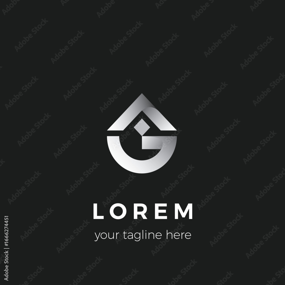 Fototapete design concept for the logo icon of the letters ag, ga with a combination of triangular and semicirc