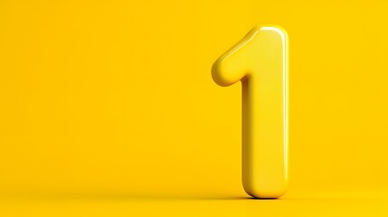 A bright yellow number one stands out against a vibrant yellow background