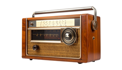 old radio isolated on transparent background