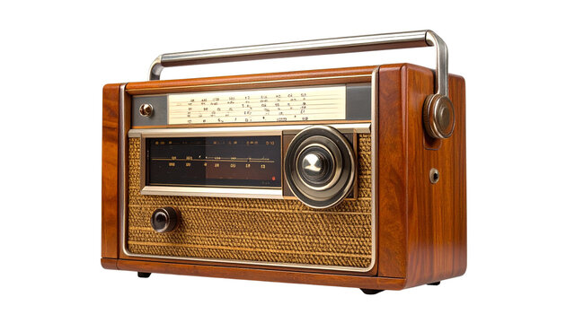 old radio isolated on transparent background