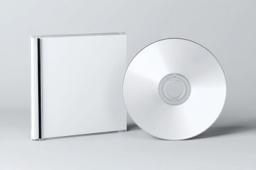 CD Cover Mockup. White Blank Empty Paper Book Isolated Frame for Business Presentation