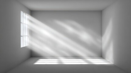 Empty White Room With Sunlight Streaming Through Window
