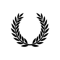 Golden laurel wreath emblem elegant vector illustration scalable icon for awards victory recognition
