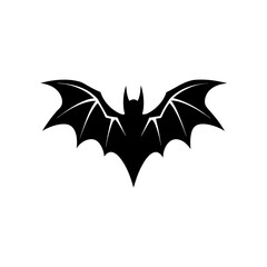 Stylized bat silhouette vector art flying icon scalable for halloween and night themes
