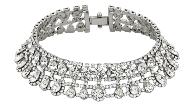 Rhinestone Choker isolated on white or transparent background	
