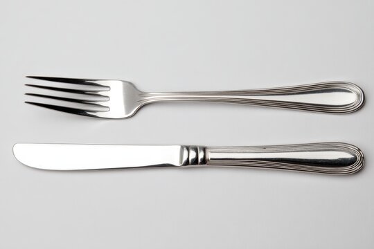 Fourchette Couteau. Fork and Knife Set Isolated on White Background