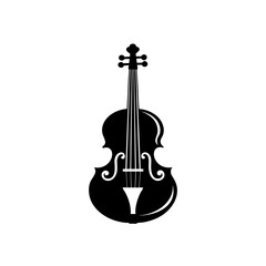 Obraz premium Elegant violin silhouette icon vector graphic timeless musical instrument art