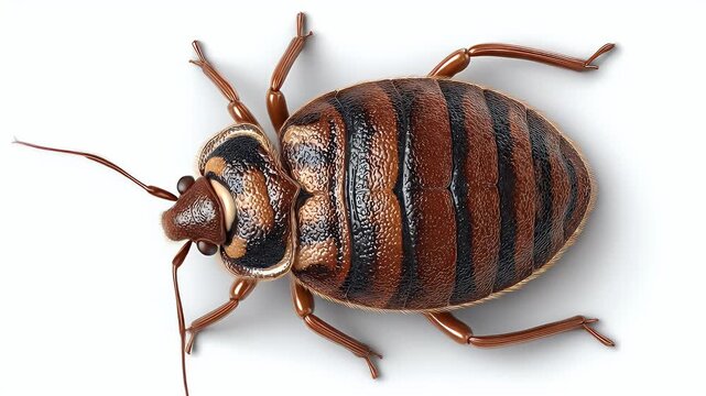 Detailed 3D Render of a Bed Bug on White Background