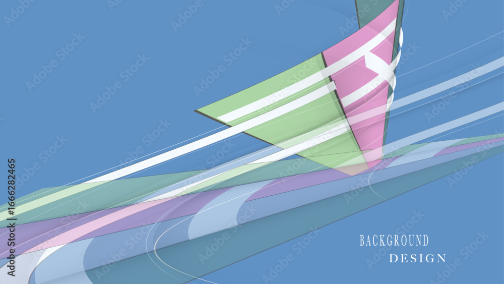 Wall mural minimal geometric background. dynamic shapes composition.