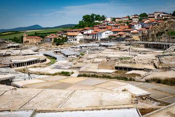 Authentic salt flats showcasing salt winning Gasteiz Basque Country region in anana
