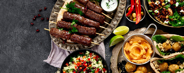 Arabic Cuisine: Middle Eastern traditional lunch or dinner.