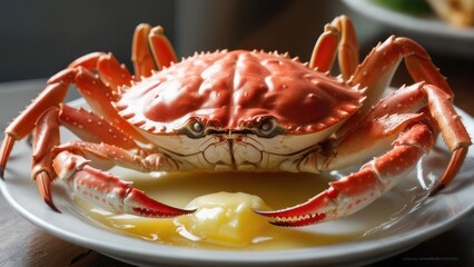 Close-up of a cooked crab