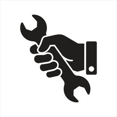 Hand holding wrench icon