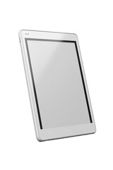 Fototapeta premium A white tablet computer angled, displaying a blank screen