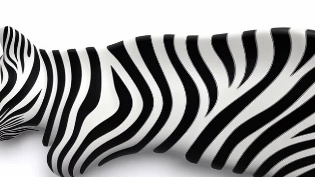 Stylized zebra cat illustration blending stripes and elegance