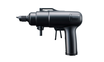 A dark, sleek, compact cordless drill/driver, presented in profile view against a black background.  It has a pistol-grip handle and a cylindrical body.