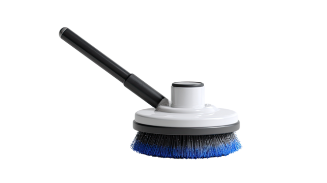 Round cleaning brush with extendable handle