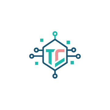 Modern hexagonal logo with interconnected digital elements