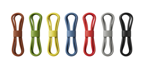 Colorful braided cords in a variety of shades